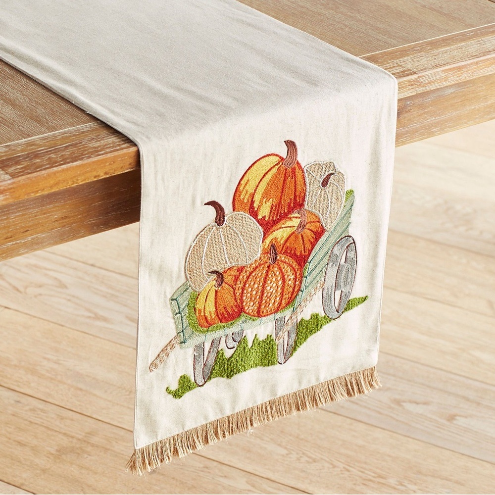 Pier 1 fall harvest pumpkin table runner